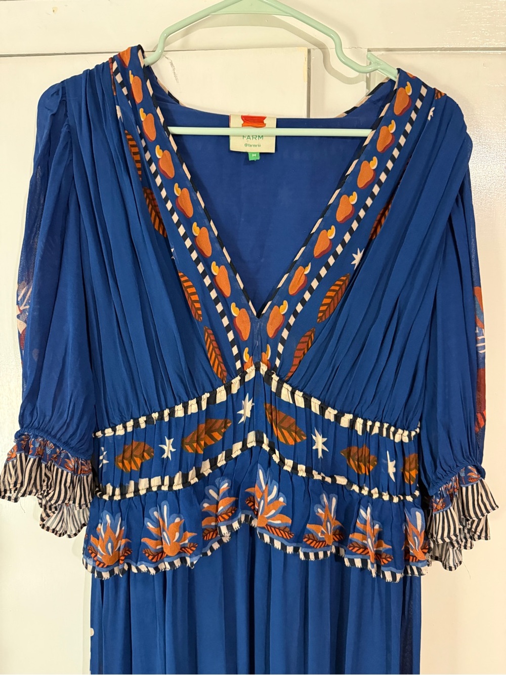 Farm Rio, medium Boho V-Neck Floral Maxi Dress in Navy - Picture 5 of 9